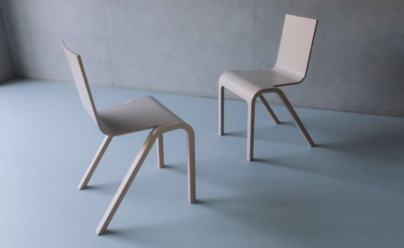 Tilt Plywood Chair by Daniel Lakos
