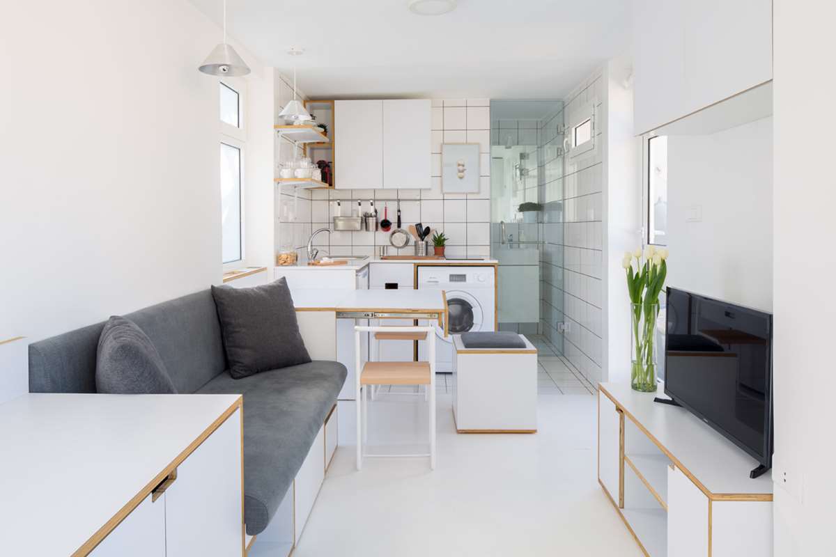 Tiny Shoebox Apartment Interiors by Elie Metni