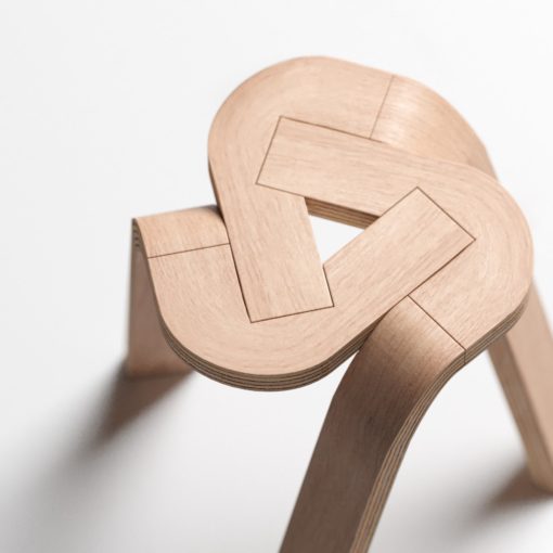 Tie Plywood Stool by Deniz Aktay