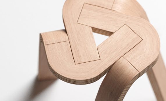 Tie Plywood Stool by Deniz Aktay