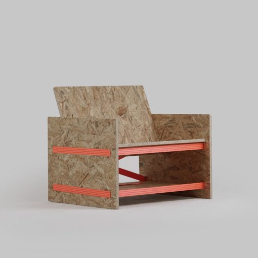 TEMP Chair made of OSB and Cargo Strap by Hoyoung Joo