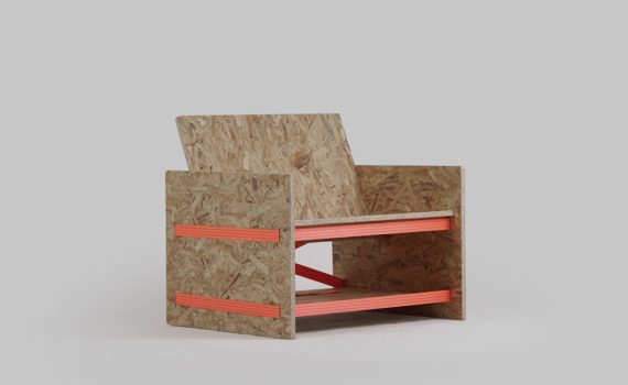 TEMP Chair made of OSB and Cargo Strap by Hoyoung Joo