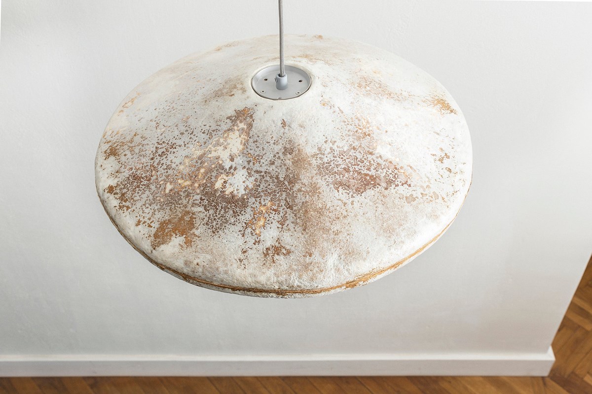 Pendant Lampshade Made from Mushroom Mycelium