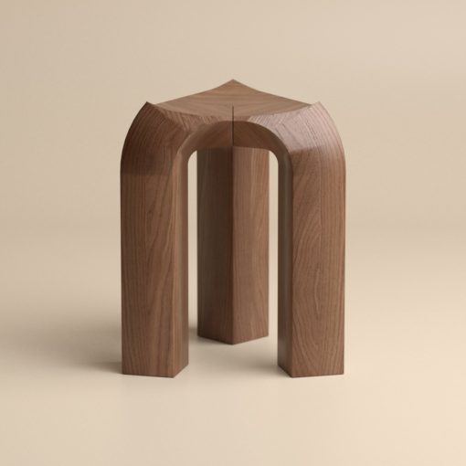 Crown Stool A Sculptural Stool Made of Durable Solid Wood