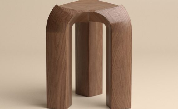 Crown Stool A Sculptural Stool Made of Durable Solid Wood