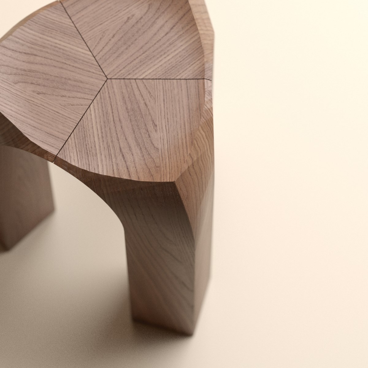 Crown Stool A Sculptural Stool Made of Durable Solid Wood