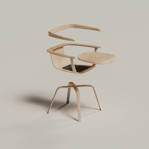 Loop Ash Wood Chair by Annabella Hevesi