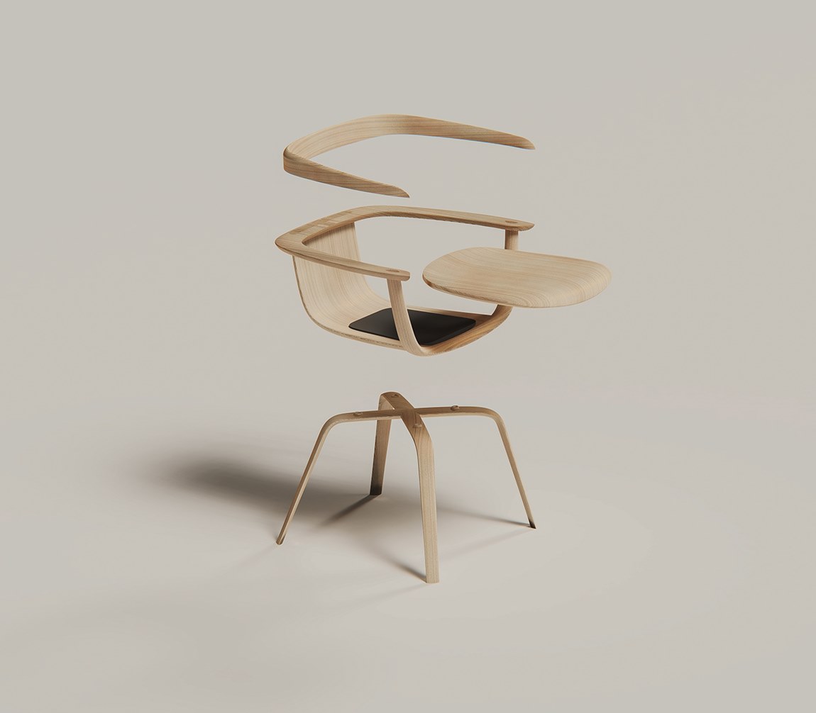 Loop Ash Wood Chair by Annabella Hevesi