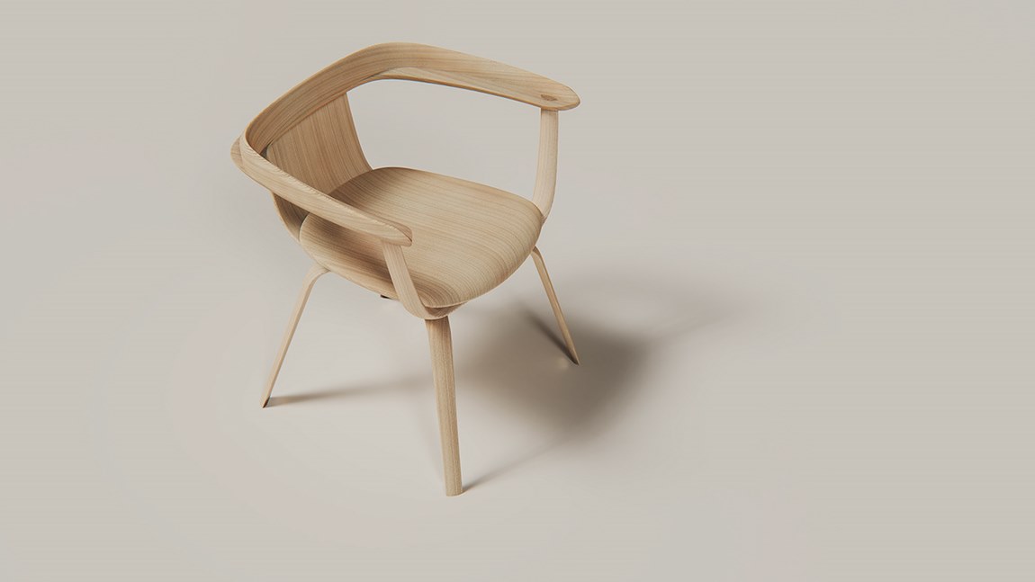 Loop Ash Wood Chair by Annabella Hevesi