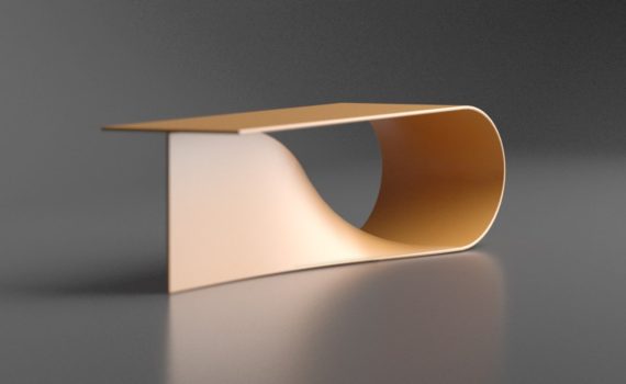 The Pelican Low Coffee Table: A Unique and Sculptural Piece of Furniture Design Made from a Single Metal Stripe