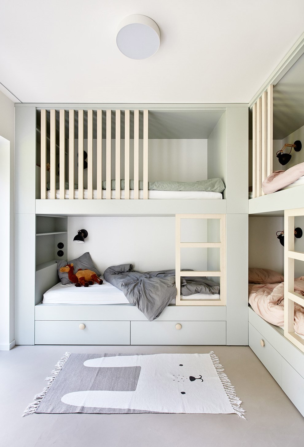 Children Bunk Bed in Weekend Apartment in Jizera Mountains by Marketa Bromova architekti